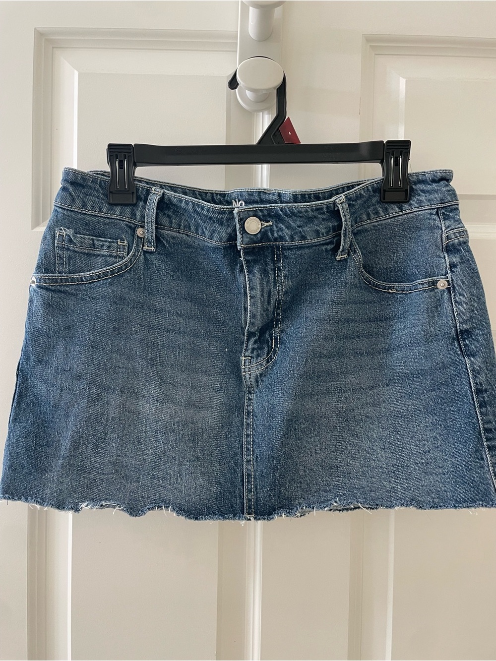 No Boundaries Distressed Denim Mini Skirt - Blue